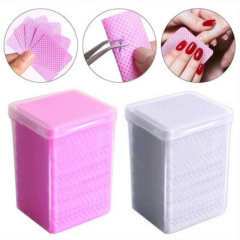 Nail Art Remover - 200Pcs Pink Lint-Free Nail Polish Remover