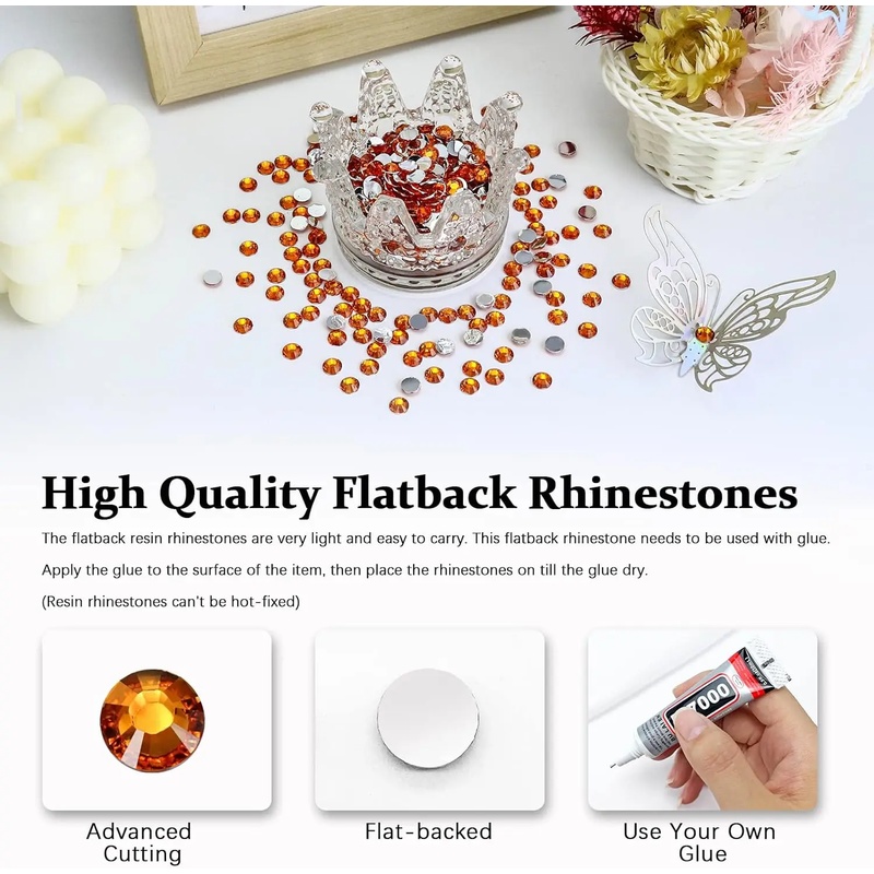 Orange Silvery Flatback Resin  - Nail Art Orange 评论和价格
