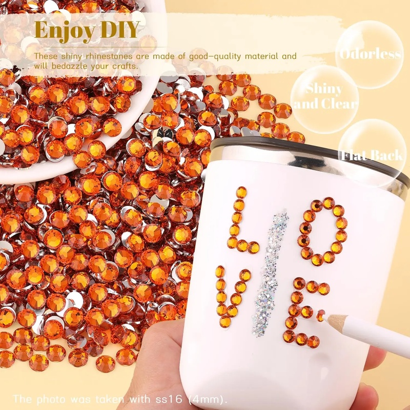 Orange Silvery Flatback Resin  - Nail Art Orange 评论和价格