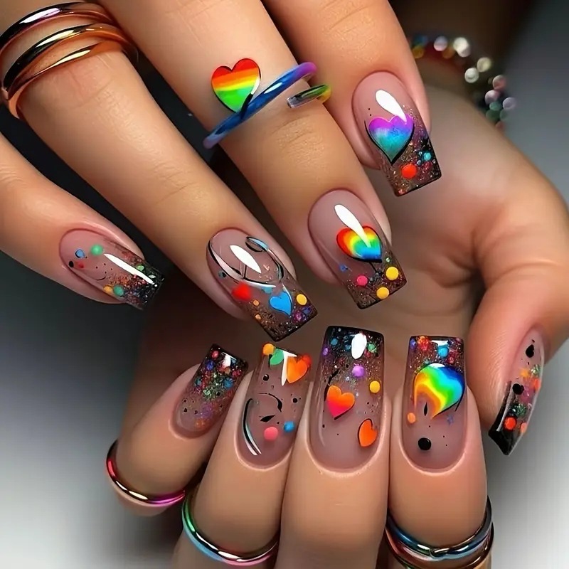 24PCS Nude Press on Nails Shor - Nail Art Glitter 评论和价格