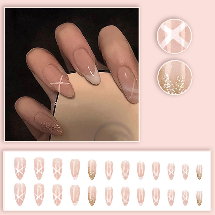 Medium fake nails for women Nu - Nail Art Glitter 评论和价格