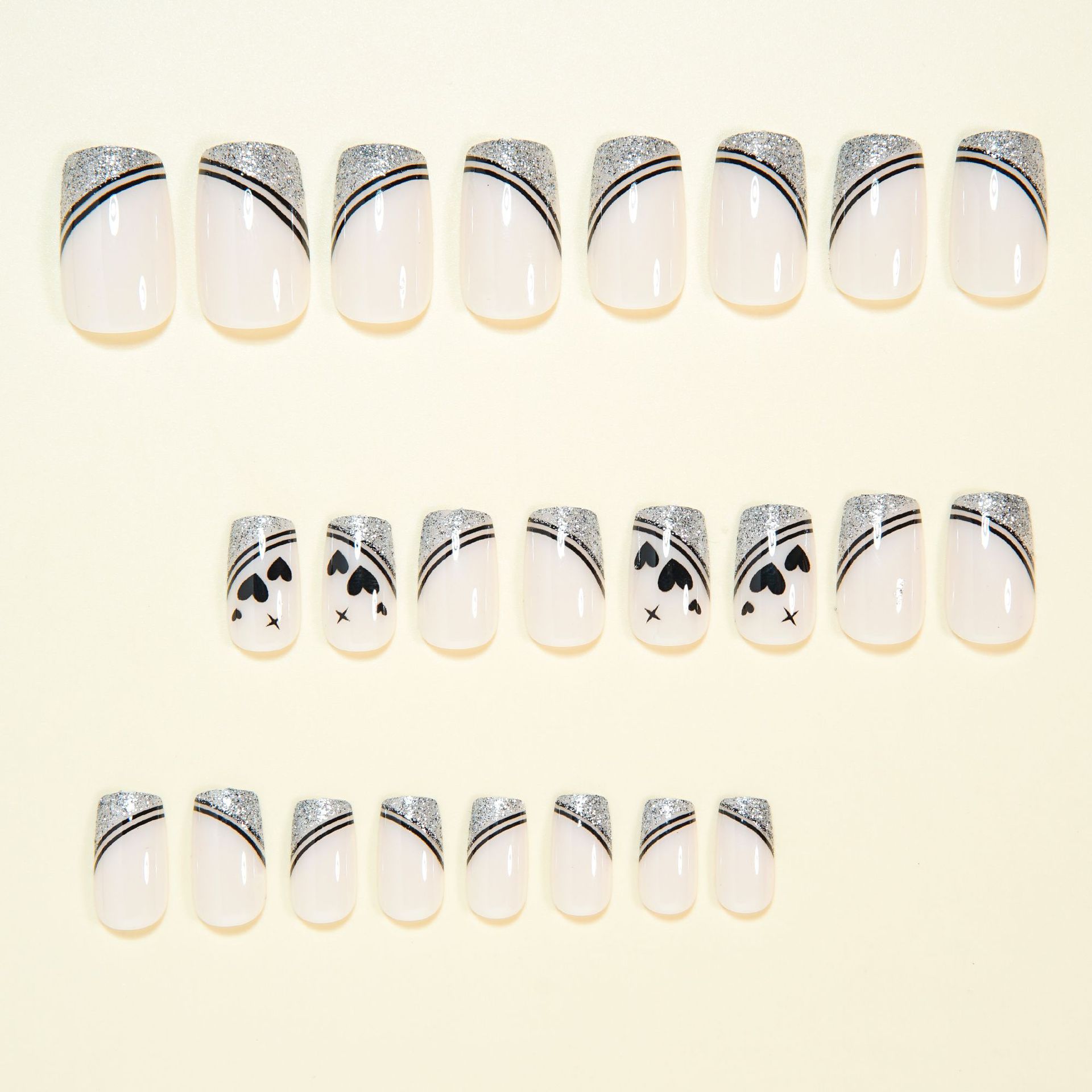 Short Square fake nails for wo - Nail Art Glitter 评论和价格