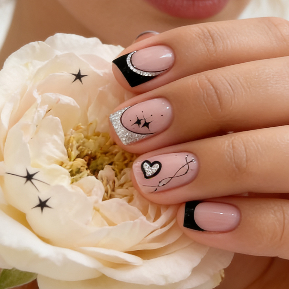 Short Square fake nails for wo - Nail Art Glitter 评论和价格