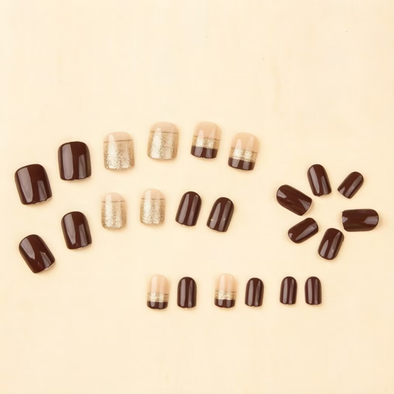 Short Square fake nails for wo - Nail Art Glitter 评论和价格
