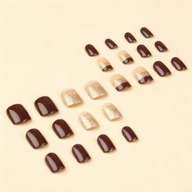 Short Square fake nails for wo - Nail Art Glitter 评论和价格