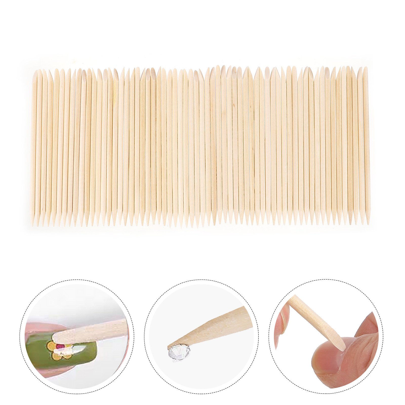 200pcs Orange Wood Cuticle Sti - Nail Art Orange 评论和价格