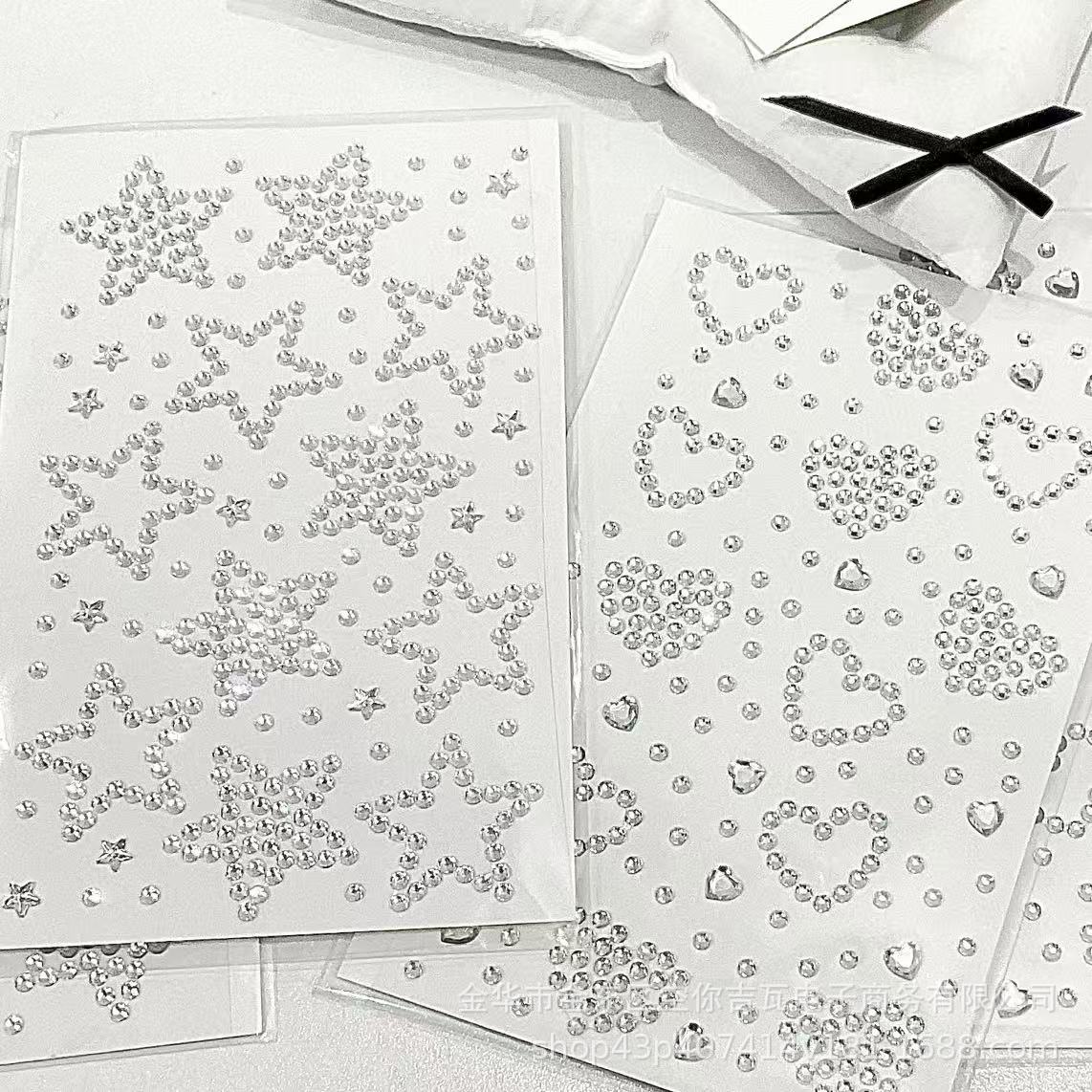 Silver Star Heart Rhinestone S - Nail Art Nail Art 评论和价格