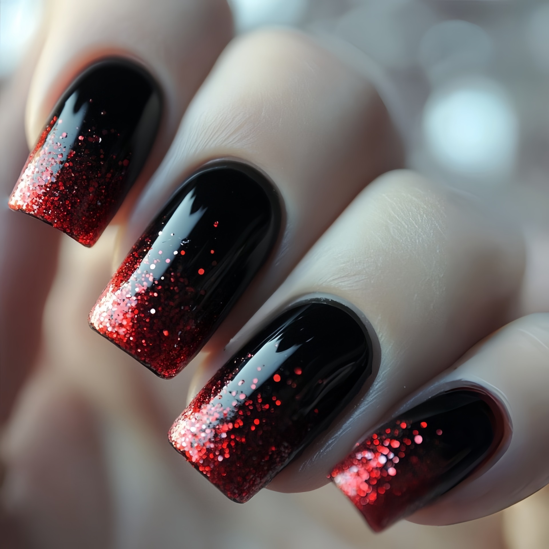 Short Medium fake nails Gradie - Nail Art Glitter 评论和价格