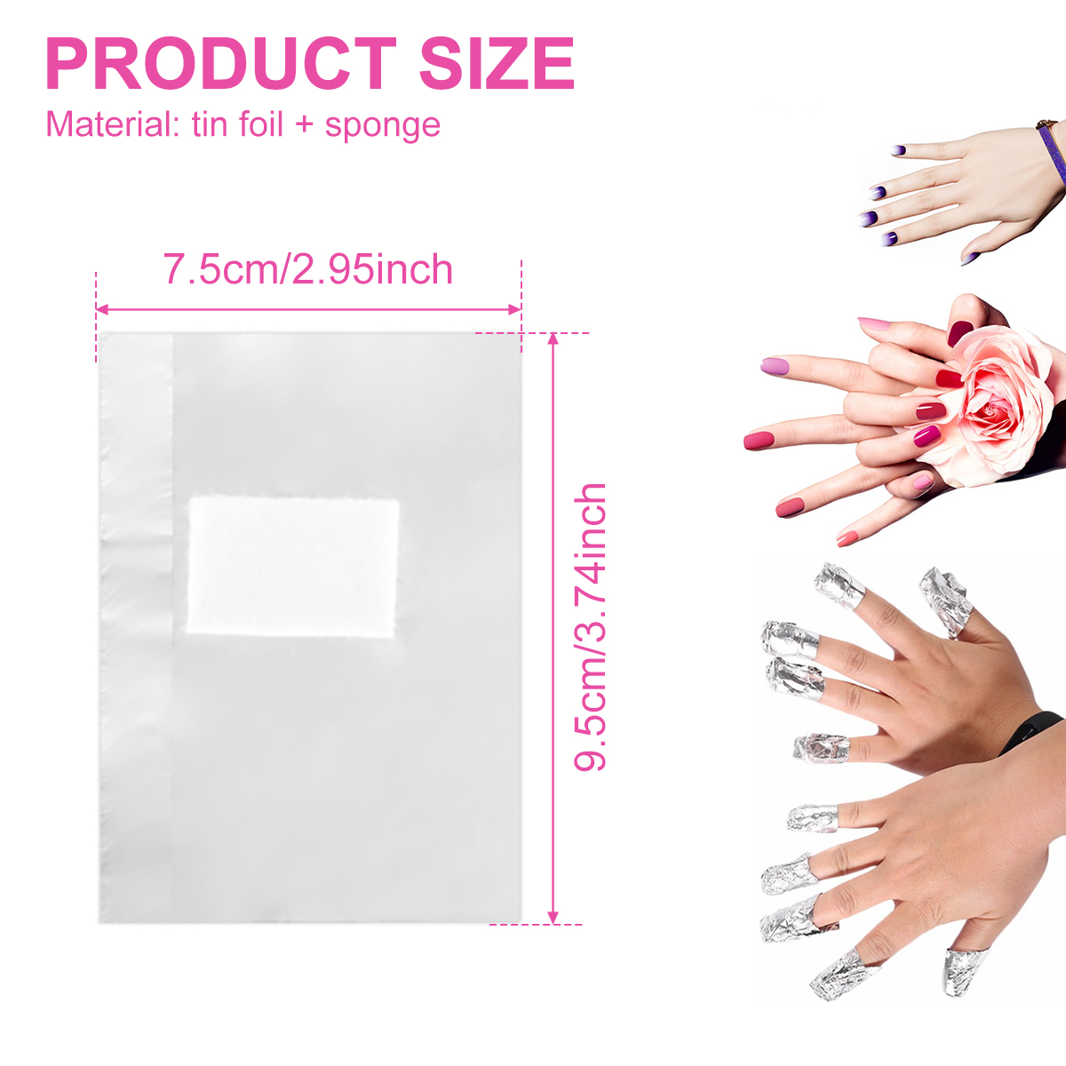 500/1000Pcs Aluminium Foil Gel - Nail Art Remover 评论和价格